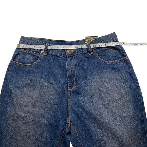 Ultimate Apparel Women Dark Wash Jeans Sz 14 NWT Flared Leg 100% Cotton Denim - Picture 4 of 14
